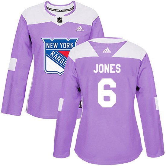 Zac Jones New York Rangers Women's Authentic Fights Cancer Practice Adidas Jersey - Purple