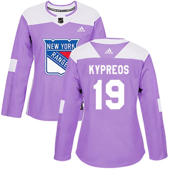 Nick Kypreos New York Rangers Women's Authentic Fights Cancer Practice Adidas Jersey - Purple