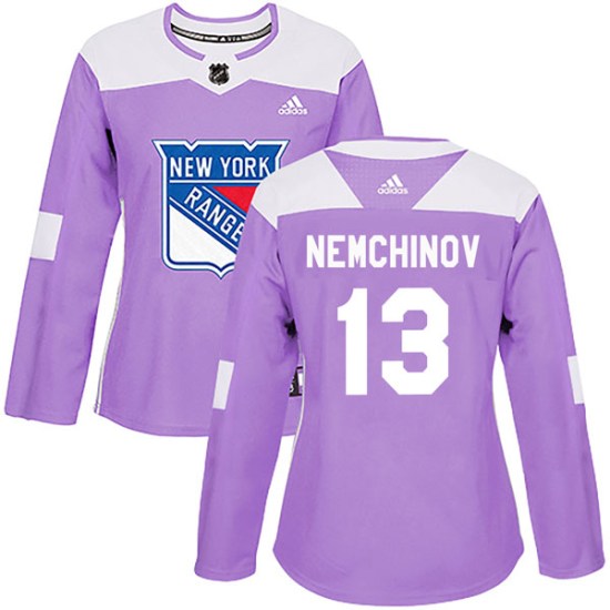 Sergei Nemchinov New York Rangers Women's Authentic Fights Cancer Practice Adidas Jersey - Purple