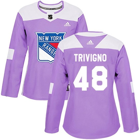 Bobby Trivigno New York Rangers Women's Authentic Fights Cancer Practice Adidas Jersey - Purple