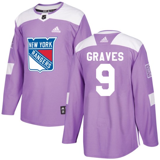 Adam Graves New York Rangers Youth Authentic Fights Cancer Practice Adidas Jersey - Purple