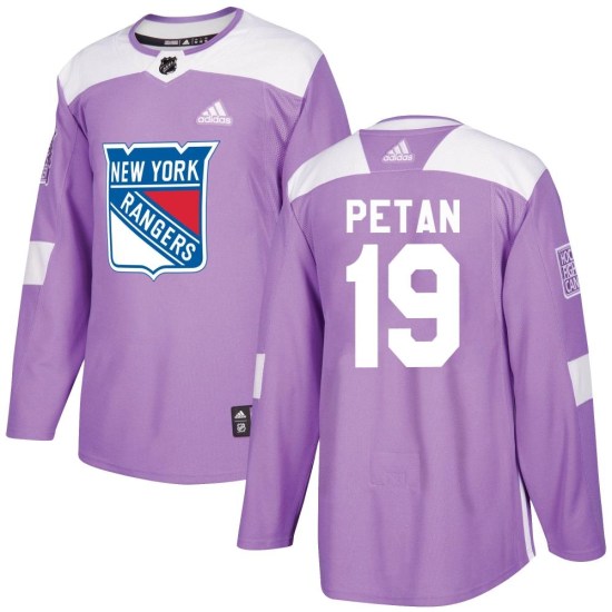 Nic Petan New York Rangers Youth Authentic Fights Cancer Practice Adidas Jersey - Purple