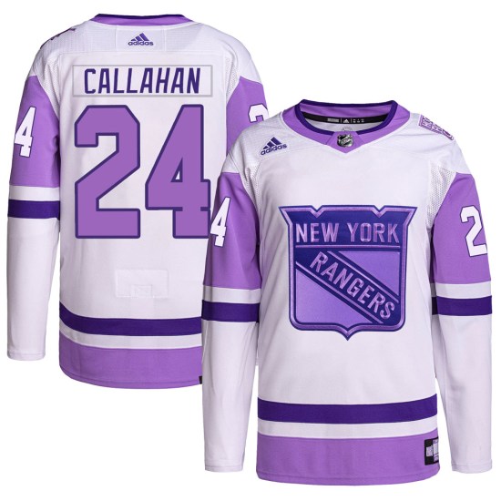Ryan Callahan New York Rangers Authentic Hockey Fights Cancer Primegreen Adidas Jersey - White/Purple