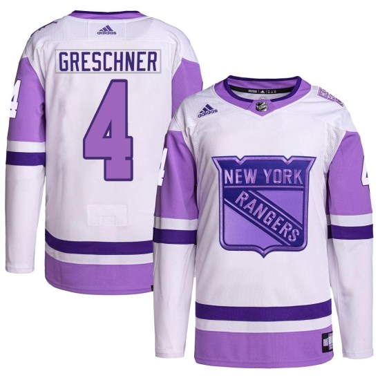 Ron Greschner New York Rangers Authentic Hockey Fights Cancer Primegreen Adidas Jersey - White/Purple