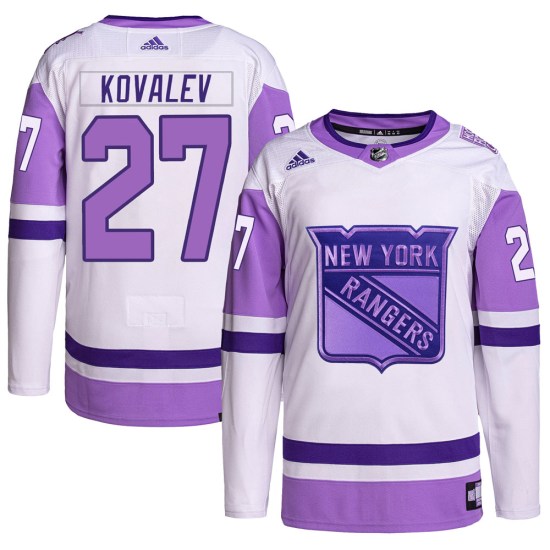 Alex Kovalev New York Rangers Authentic Hockey Fights Cancer Primegreen Adidas Jersey - White/Purple