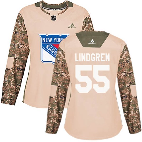 Ryan Lindgren New York Rangers Women's Authentic Veterans Day Practice Adidas Jersey - Camo