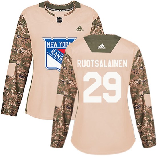Reijo Ruotsalainen New York Rangers Women's Authentic Veterans Day Practice Adidas Jersey - Camo