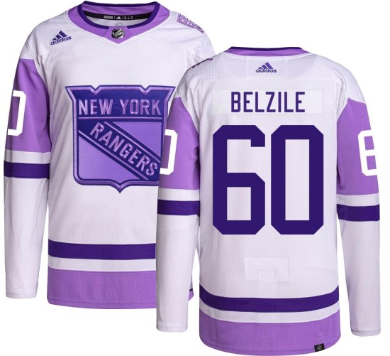 Alex Belzile New York Rangers Youth Authentic Hockey Fights Cancer Adidas Jersey