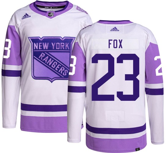 Adam Fox New York Rangers Youth Authentic Hockey Fights Cancer Adidas Jersey