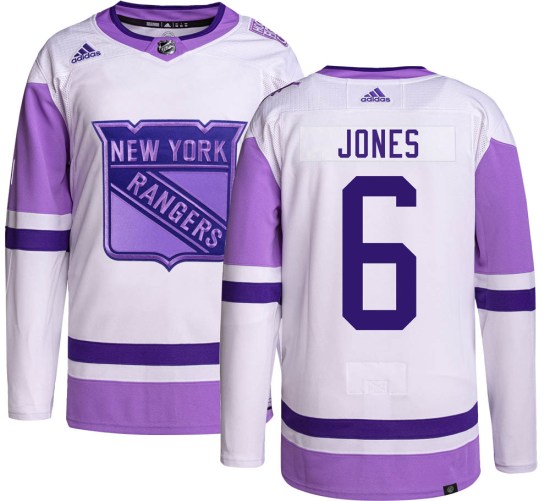 Zac Jones New York Rangers Youth Authentic Hockey Fights Cancer Adidas Jersey