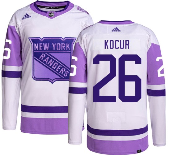 Joe Kocur New York Rangers Youth Authentic Hockey Fights Cancer Adidas Jersey