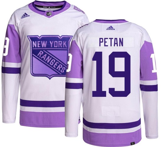 Nic Petan New York Rangers Youth Authentic Hockey Fights Cancer Adidas Jersey