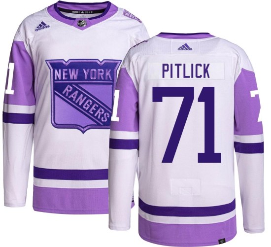 Tyler Pitlick New York Rangers Youth Authentic Hockey Fights Cancer Adidas Jersey
