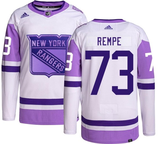 Matt Rempe New York Rangers Youth Authentic Hockey Fights Cancer Adidas Jersey