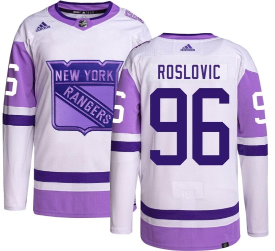 Jack Roslovic New York Rangers Youth Authentic Hockey Fights Cancer Adidas Jersey
