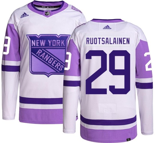Reijo Ruotsalainen New York Rangers Youth Authentic Hockey Fights Cancer Adidas Jersey