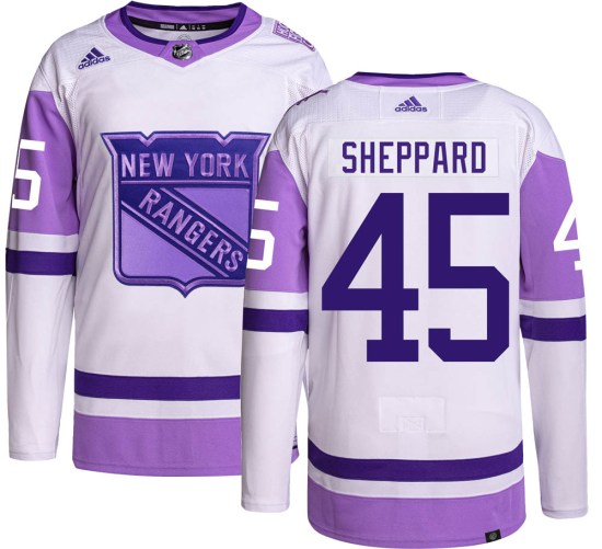 James Sheppard New York Rangers Youth Authentic Hockey Fights Cancer Adidas Jersey