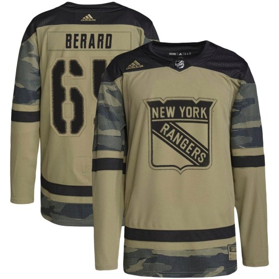 Brett Berard New York Rangers Authentic Military Appreciation Practice Adidas Jersey - Camo