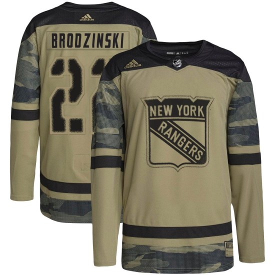 Jonny Brodzinski New York Rangers Authentic Military Appreciation Practice Adidas Jersey - Camo