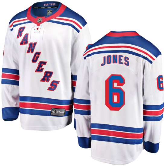 Zac Jones New York Rangers Youth Breakaway Away Fanatics Branded Jersey - White