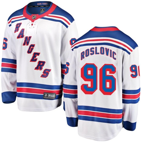 Jack Roslovic New York Rangers Youth Breakaway Away Fanatics Branded Jersey - White