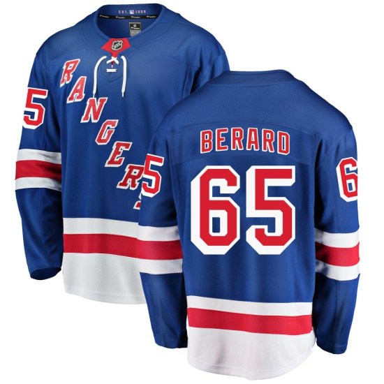 Brett Berard New York Rangers Youth Breakaway Home Fanatics Branded Jersey - Blue