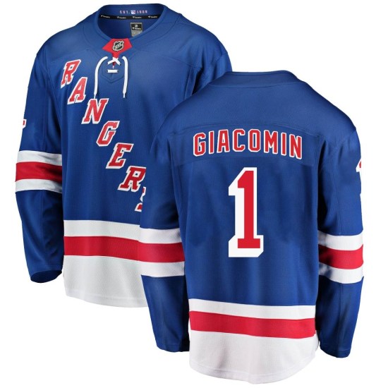Eddie Giacomin New York Rangers Youth Breakaway Home Fanatics Branded Jersey - Blue
