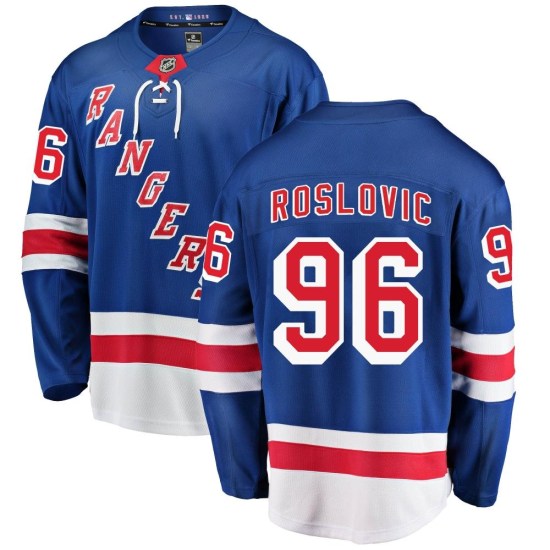 Jack Roslovic New York Rangers Youth Breakaway Home Fanatics Branded Jersey - Blue